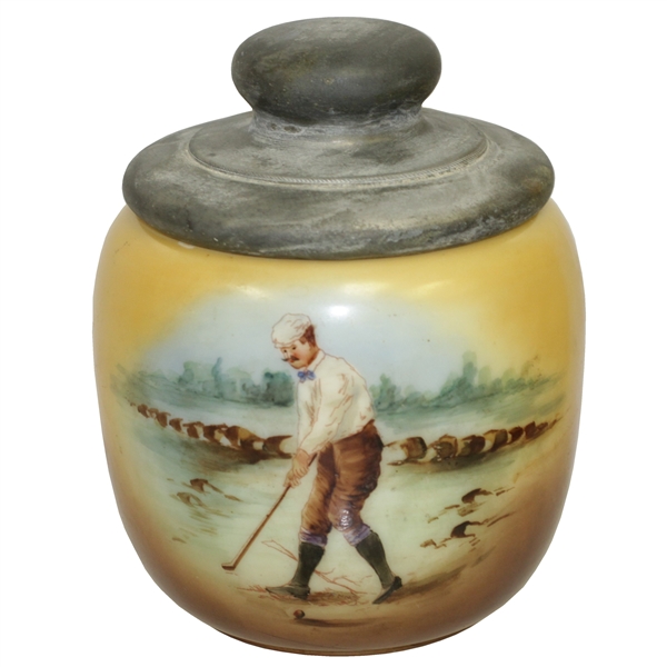 Circa 1910 Large Milk Glass Tobacco Humidor Purported to be by The Handel Co.