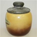 Circa 1910 Large Milk Glass Tobacco Humidor Purported to be by The Handel Co.