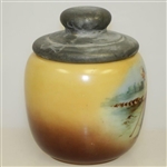 Circa 1910 Large Milk Glass Tobacco Humidor Purported to be by The Handel Co.