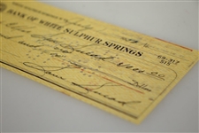 Sam Snead Signed 1953 Personal $1000 Check to His Wife JSA ALOA