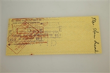 Sam Snead Signed 1953 Personal $1000 Check to His Wife JSA ALOA