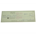 Sam J. Snead Signed Personal Check to Billy Casper Circa 1983 JSA ALOA