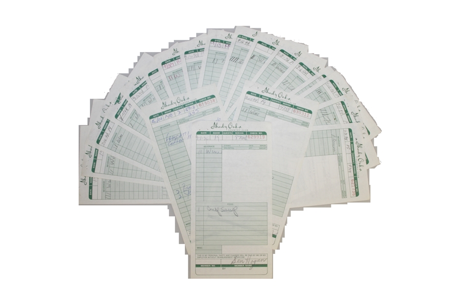 Twenty Ben Hogan Signed Shady Oaks Country Club Member Checks/Receipts JSA ALOA
