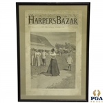 1894 Harpers Bazar Publication Featuring AB Frosts Depiction of Lady Golfer on Cover