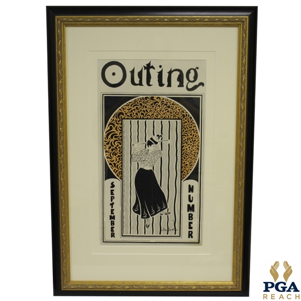 Early 1900's Lady Golfer 'The Outing' September Publication Poster 
