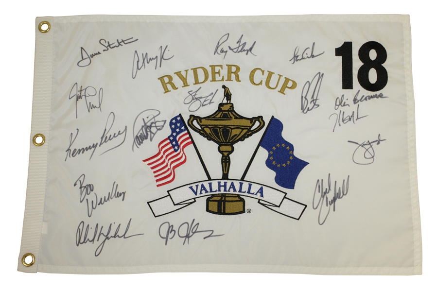 Ray Floyd's 2008 Ryder Cup Valhalla Team USA Signed Embroidered Flag - Vice Captain JSA ALOA