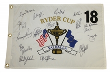 Ray Floyds 2008 Ryder Cup Valhalla Team USA Signed Embroidered Flag - Vice Captain JSA ALOA