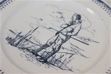 Apsley Decorative Plate w/ Scene of Golfer Looking at Golf Club 