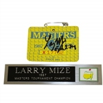 Larry Mize Signed 1987 Masters Tournament Badge #X17702 JSA ALOA