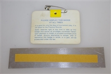 Larry Mize Signed 1987 Masters Tournament Badge #X17702 JSA ALOA