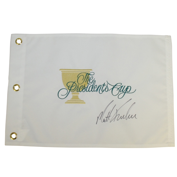 Matt Kuchar Signed Presidents Cup Embroidered Flag JSA ALOA
