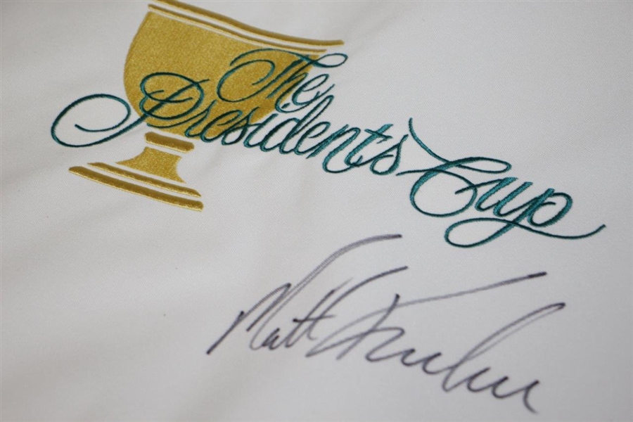 Matt Kuchar Signed Presidents Cup Embroidered Flag JSA ALOA