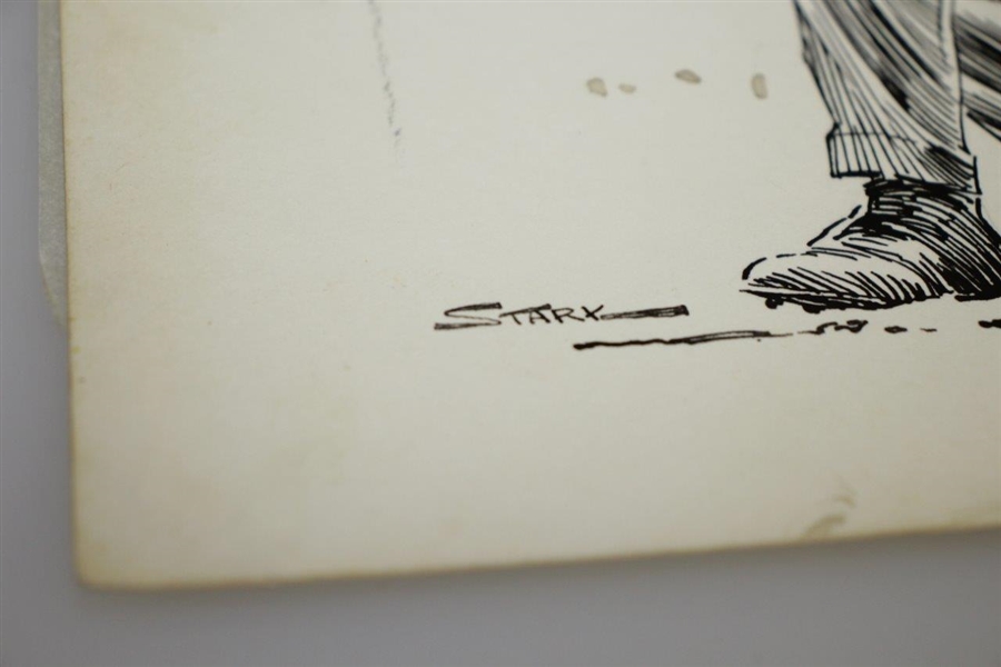 1961 Arnold Palmer Open Championship by Artist Bruce Stark Original Pen & Ink on Board