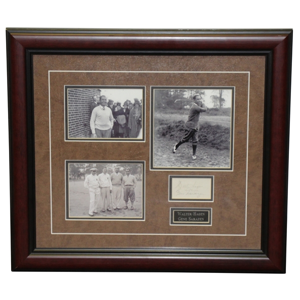 Walter Hagen & Gene Sarazen Signed Photo Framed Presentation JSA ALOA