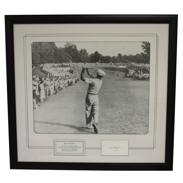 Ben Hogan Signed 1950 US Open Famous 1 Iron Shot Presentation JSA ALOA