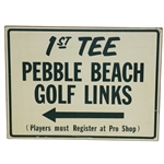 Pebble Beach Golf Links 1st Tee Wooden Sign