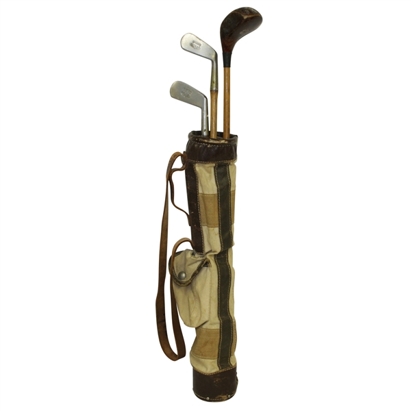 Burke Midget Irons & Wood Set in Matching Canvas Tan Bag