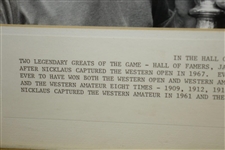 1967 Western Open Winner Jack Nicklaus and Chick Evans Photo w/ Caption