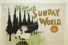 The New York Sunday World Magazine Poster Featuring Woman in Old Fashioned Golf Attire