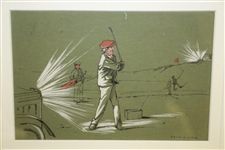 Golfer by Night Color Print by Edith A. Cobieu
