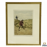 1894 A Sand Bunker Etching by C.E. Brock