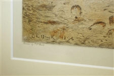 1894 'A Sand Bunker' Etching by C.E. Brock