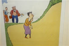 Guinness Advertising Cartoon Illustration of Golfer by Artist Jean Bateman