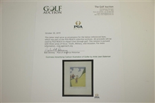 Guinness Advertising Cartoon Illustration of Golfer by Artist Jean Bateman