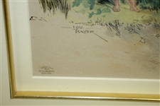 1904 Lady Golfer Smitten by Eros as Man Walks Near Print by Lou Mayer