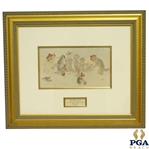 The Old Scotch Terriers Original Pencil And Gouache On Paper Signed by Artist JAS