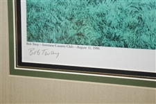 Bob Tway Signed Official 1986 PGA Championship Lithograph 'Sudden Victory' by Daniel A Moore JSA ALOA