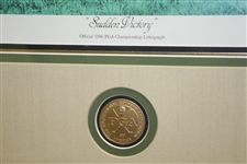 Bob Tway Signed Official 1986 PGA Championship Lithograph 'Sudden Victory' by Daniel A Moore JSA ALOA
