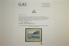Bob Tway Signed Official 1986 PGA Championship Lithograph 'Sudden Victory' by Daniel A Moore JSA ALOA