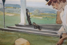 Original 'Shinnecock Hills in 1892' by Leland R. Gustavson Watercolor Painting