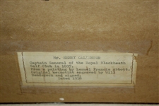 Henry Callender Esq. The Society Of Golfers At Blackheath Mezzotint Signed by Will Henderson