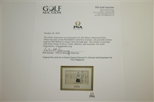 Original Pen and Ink on Board Signed (Samuel D.) Ehrhart Golf Illustration for Puck Magazine