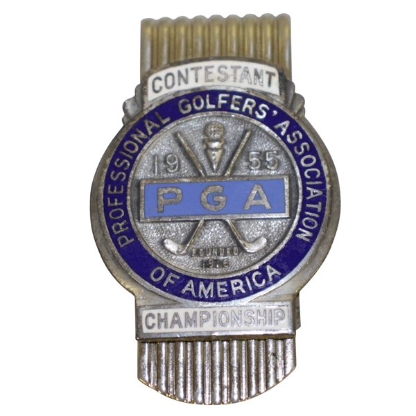 1955 PGA Championship at Meadowbrook CC Contestant Badge - Doug Ford Winner