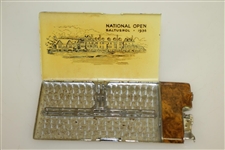 1936 US Open Players Gift - Cigarette Case and Lighter In One - Depiction of Baltusrol Clubhouse