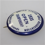 1935 US Open at Oakmont CC Qualifying Rounds Badge - Sam Parks Jr Winner