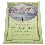1934 US Open Championship at Merion Cricket Club Program - Olin Dutra Winner