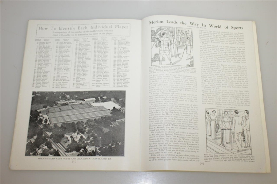 1934 US Open Championship at Merion Cricket Club Program - Olin Dutra Winner
