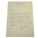 Byron Nelson Signed 1965 Personal Letter to Rod Munday w/ IKE & PGA Champ Mention JSA ALOA