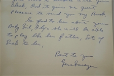 Gene Sarazen Signed 1950 Personal Letter to Rod Munday w/ Book Content JSA ALOA
