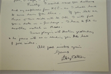 Henry Cotton Signed 1956 Personal Letter to Rod Munday w/ Appearance Fee Content JSA ALOA