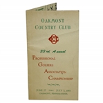 Bob Toski Signed 1951 PGA Championship at Oakmont CC Scorecard w/ Ghezzi JSA ALOA