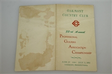 Bob Toski Signed 1951 PGA Championship at Oakmont CC Scorecard w/ Ghezzi JSA ALOA