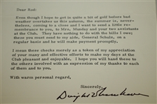 Dwight Eisenhower Signed Letterhead to Munday Explaining Donations to Club JSA ALOA
