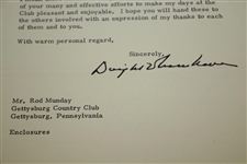 Dwight Eisenhower Signed Letterhead to Munday Explaining Donations to Club JSA ALOA