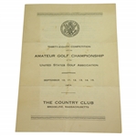 1934 US Amateur at The Country Club Brookline Itinerary - Lawson Little "Little Slam" Victory