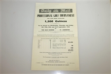 1945 PGA 'Daily Mail' Golf Tournament at St Andrews, Fife Competitor Ticket, Photos & Program